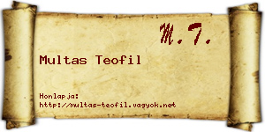 Multas Teofil névjegykártya